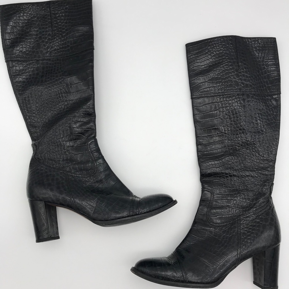 Luciano Padovan Croc Knee Length Boots